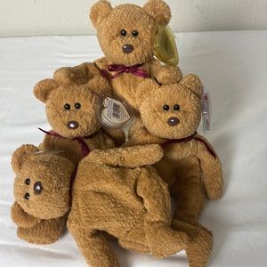 RARE RETIRED TY BEANIE BABY 'CURLY' Pack of 4!